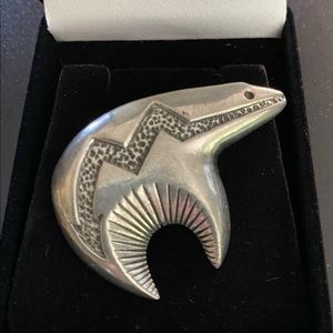 Silver pewter brooch